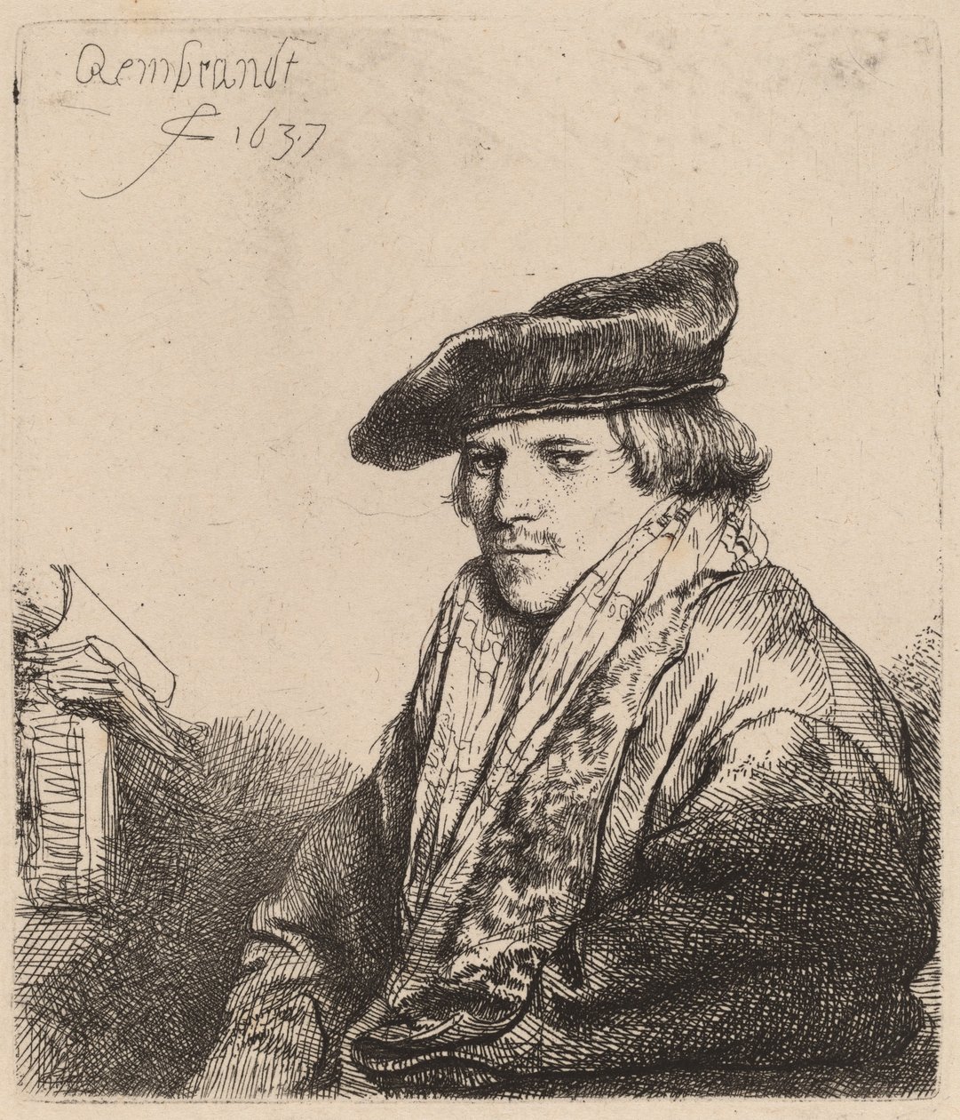 Kadife Şapkalı Genç Adam (Ferdinand Bol?) by Rembrandt van Rijn