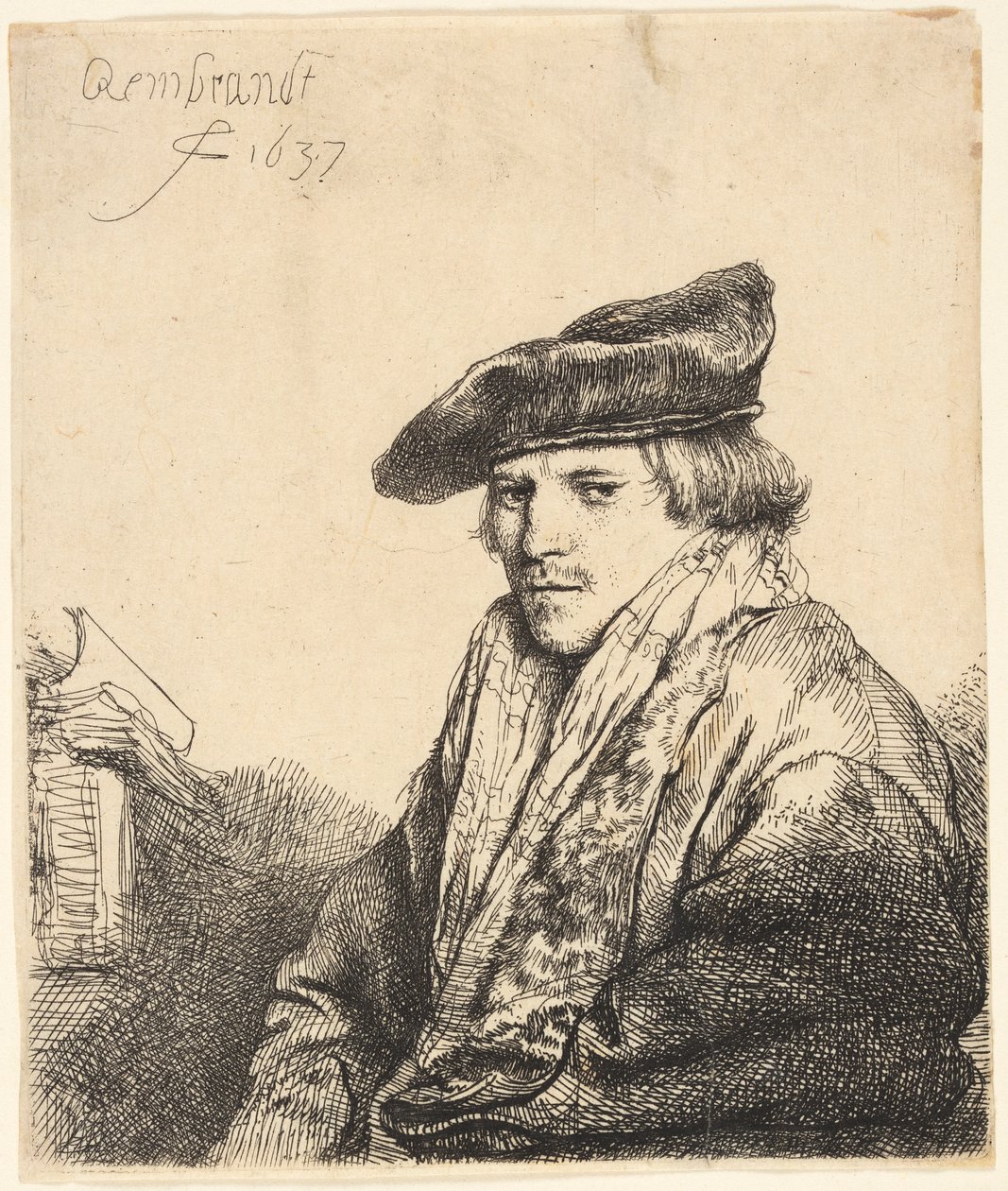 Kadife Şapkalı Genç Adam (Ferdinand Bol?) by Rembrandt van Rijn