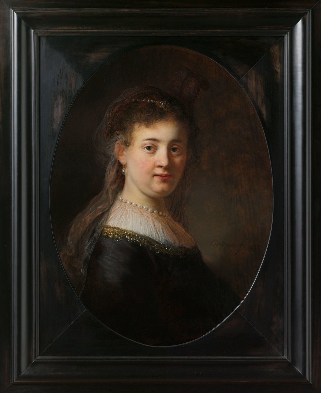 Fantezi kostümlü genç kadın by Rembrandt van Rijn