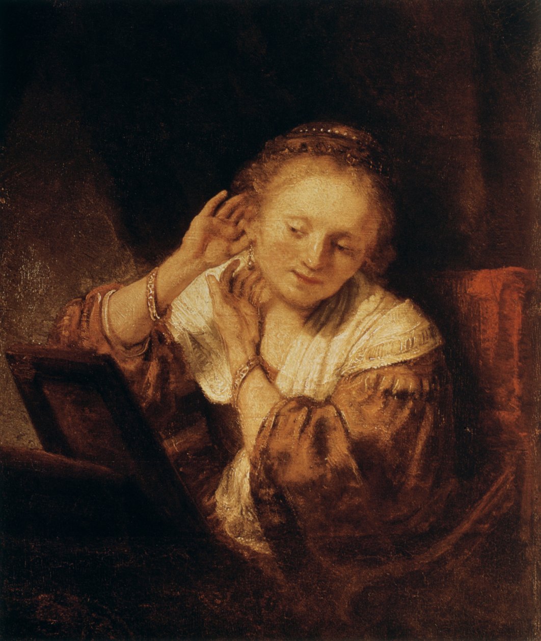 Küpeli Genç Kadın, 1657 by Rembrandt van Rijn