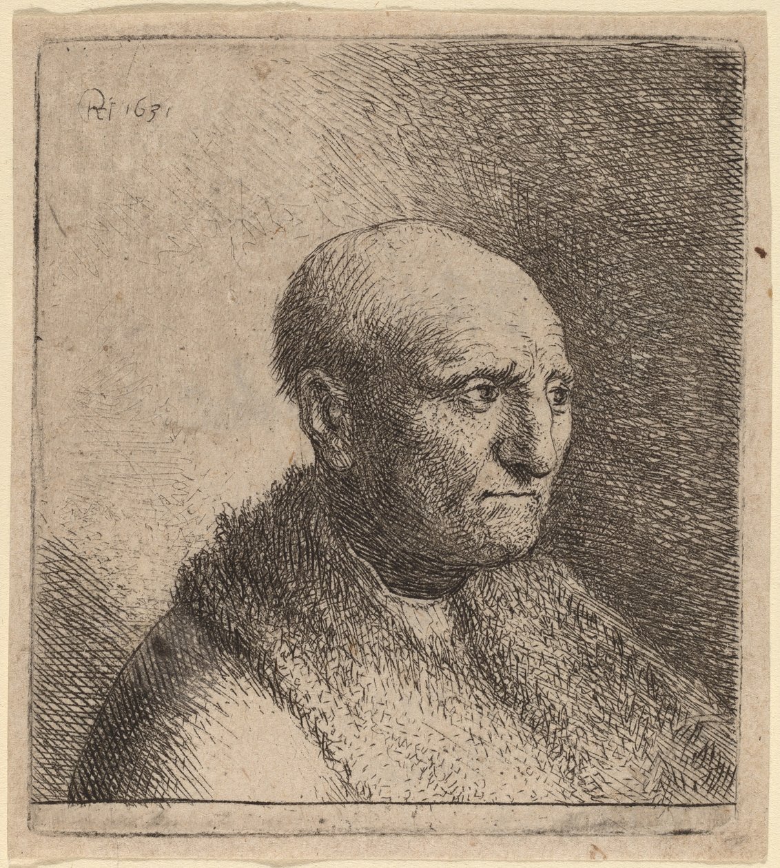 Kürk Pelerinli Kel Adam by Rembrandt van Rijn and Studio of Rembrandt