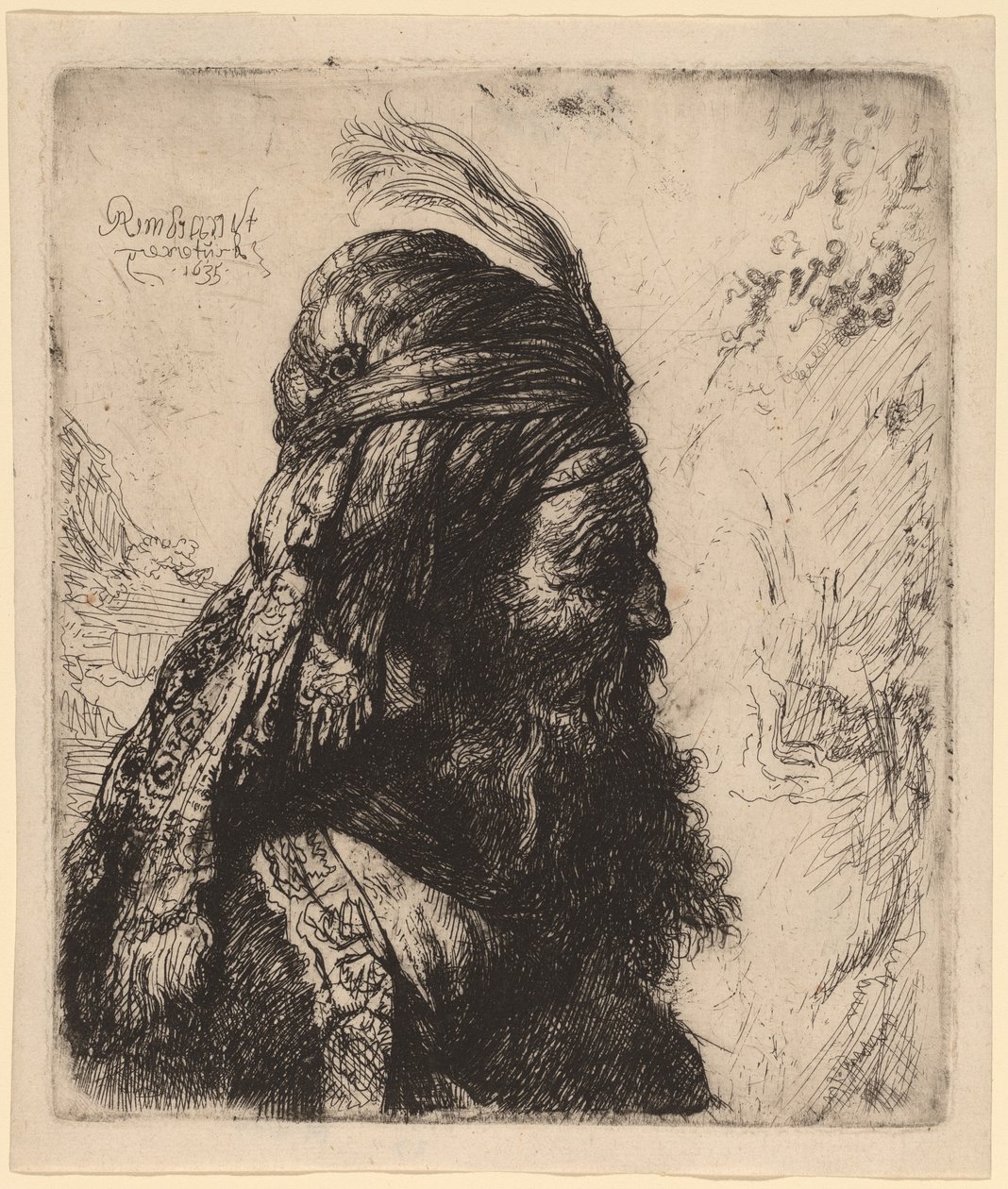 Üçüncü Doğulu Kafa by Rembrandt van Rijn and Studio of Rembrandt