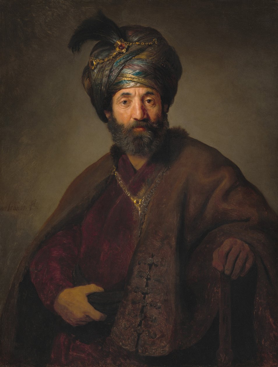 oryantal kostümlü adam by Rembrandt van Rijn and Workshop