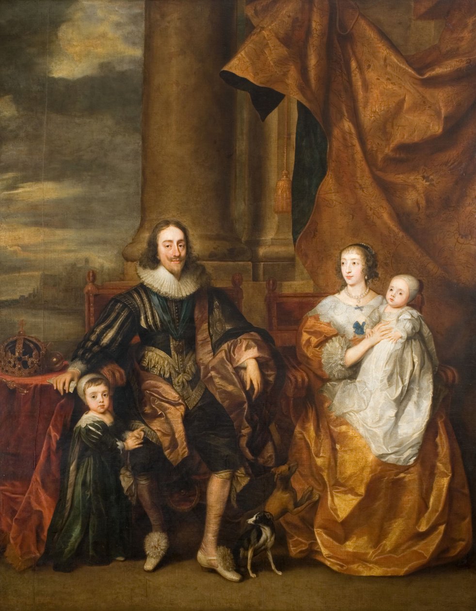 Charles I ve Ailesinin Portresi, 17. yüzyıl. by Remee van Leemput