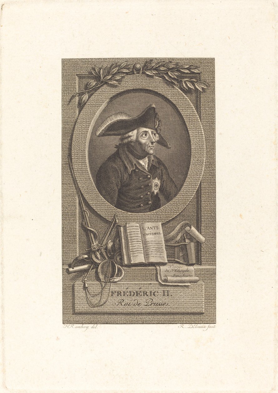 Büyük Frederick, Prusya Kralı by Remi Henri Joseph Delvaux after Johann Heinrich Ramberg
