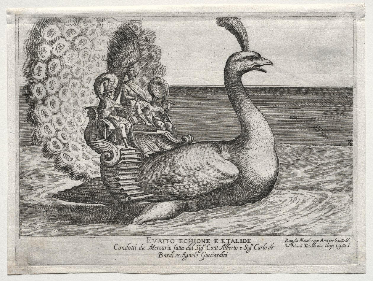 Cosimo di Medici'nin Evliliği için Floransa'daki Arno Nehri'nde Temsil Edilen Deniz Muharebesi, 1608. by Remigio Cantagallina