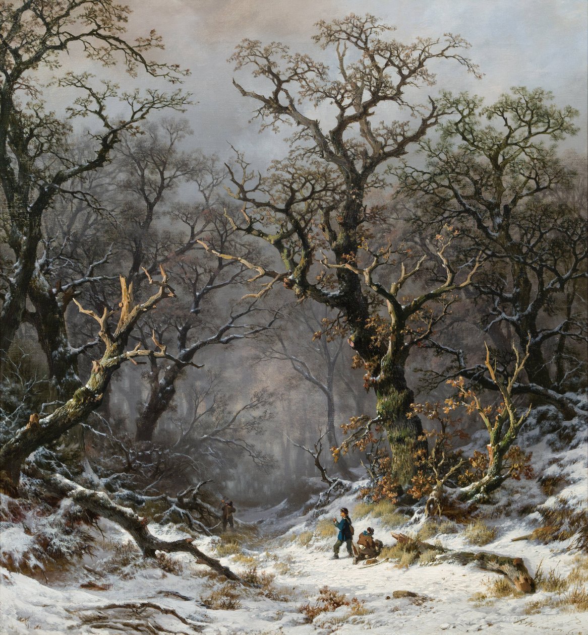 Kışın ormandaki avcılar by Remigius Adrianus Haanen