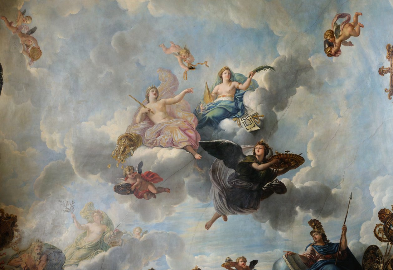 Güzel Sanatlarda Kraliyet İhtişamı, Ölümsüzlüğü ve İlerleme Figürü by René Antoine Houasse