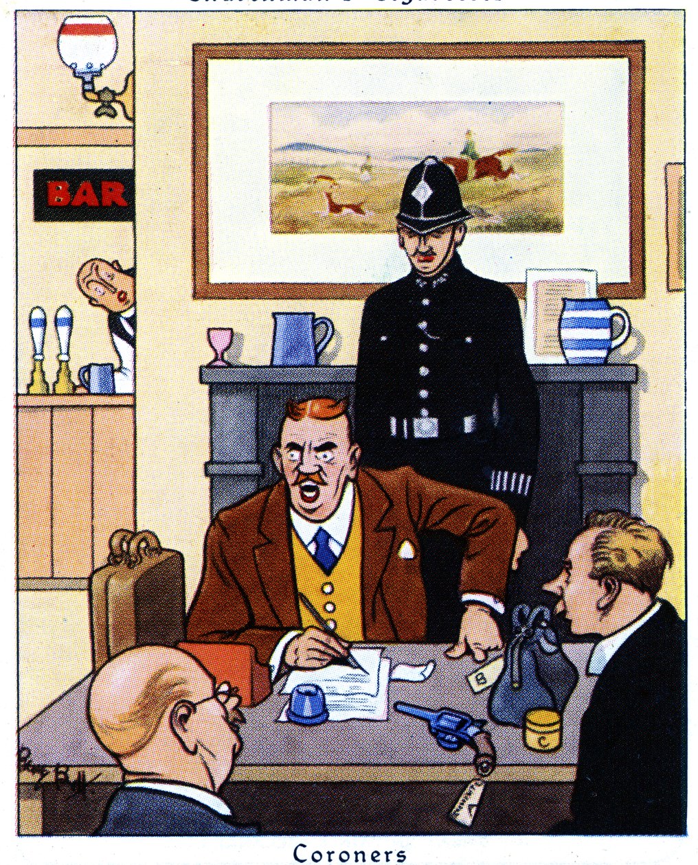 Bir ölümün nedenleri ve koşulları hakkında soruşturma yürüten adli tabip, 1936 by René Bull