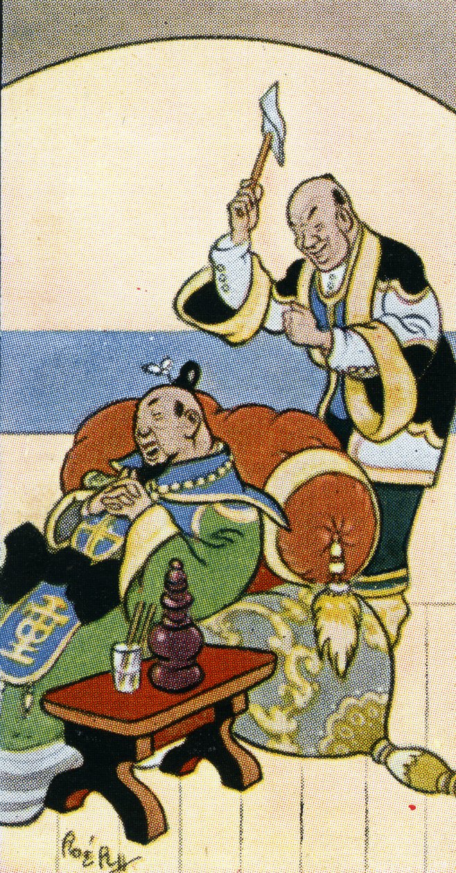 Arkadaşınızın kafasından bir sineği baltayla çıkarmayın, 1932 by René Bull
