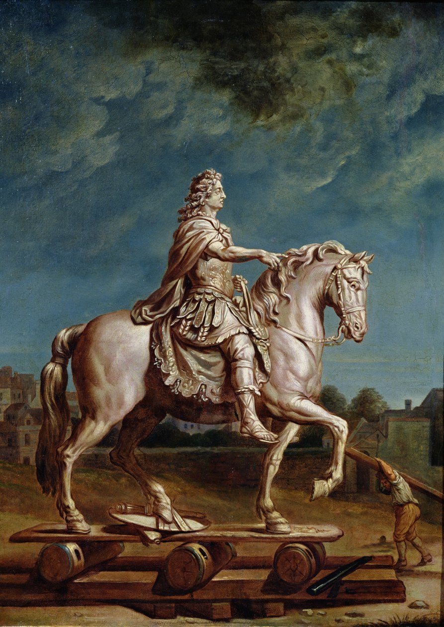 Transporting the Equestrian Statue of Louis XIV from the Workshop at the Convent of the Capucines in 1669, after 1669  by René Antoine Houasse