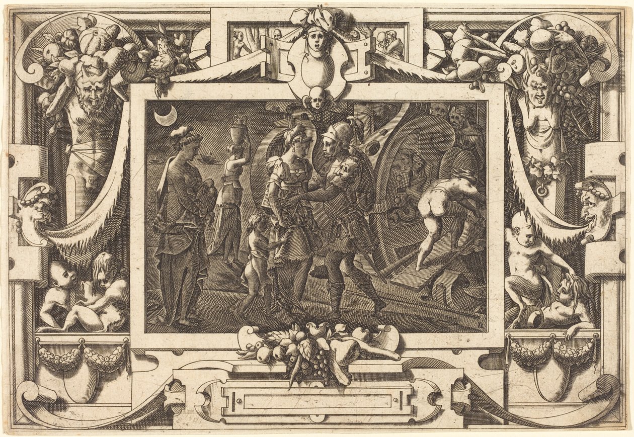 Medea, Jason ile Yola Çıkıyor by René Boyvin after Leonard Thiry