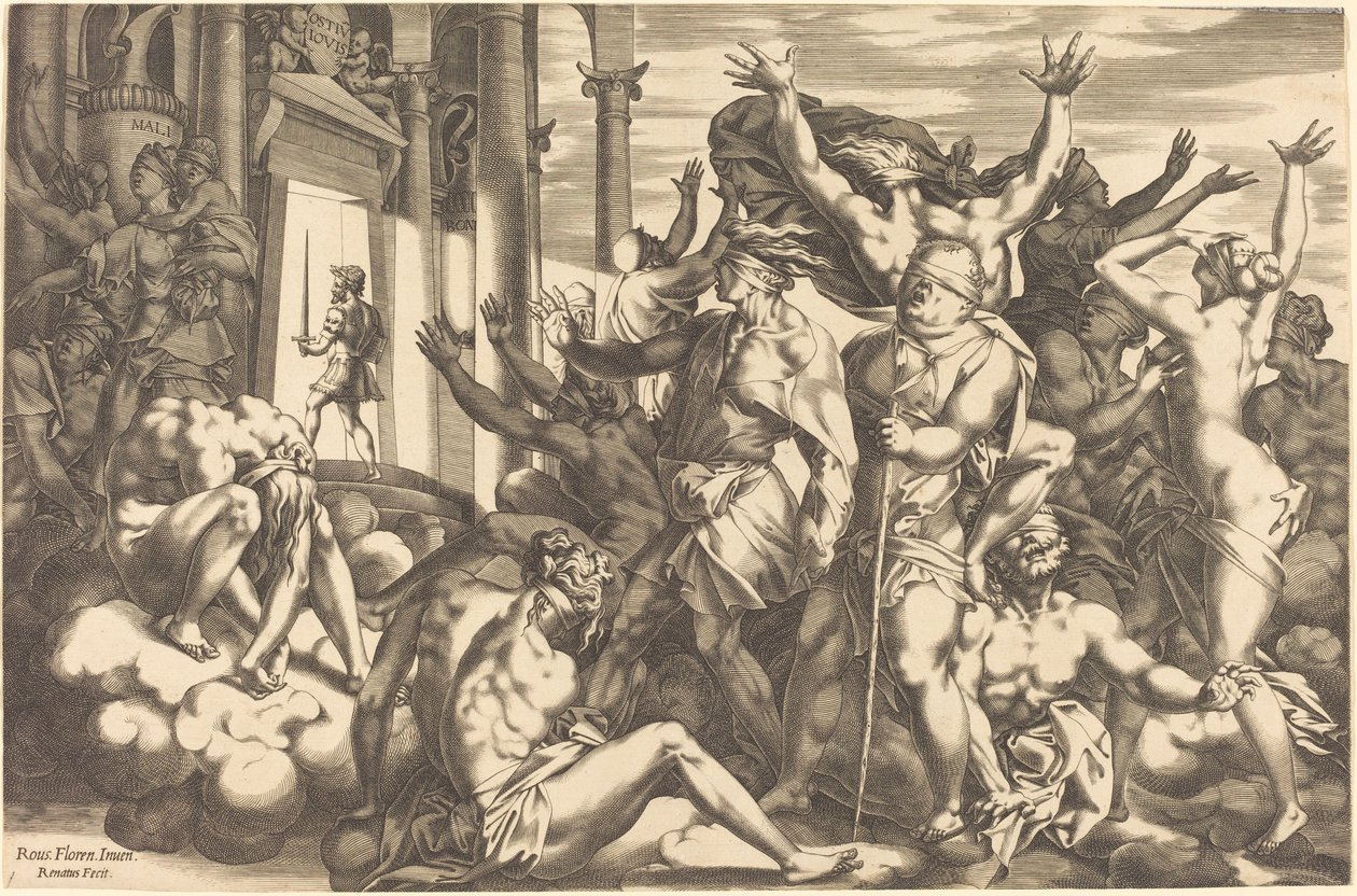 Cahilliğin Fethi by René Boyvin after Rosso Fiorentino
