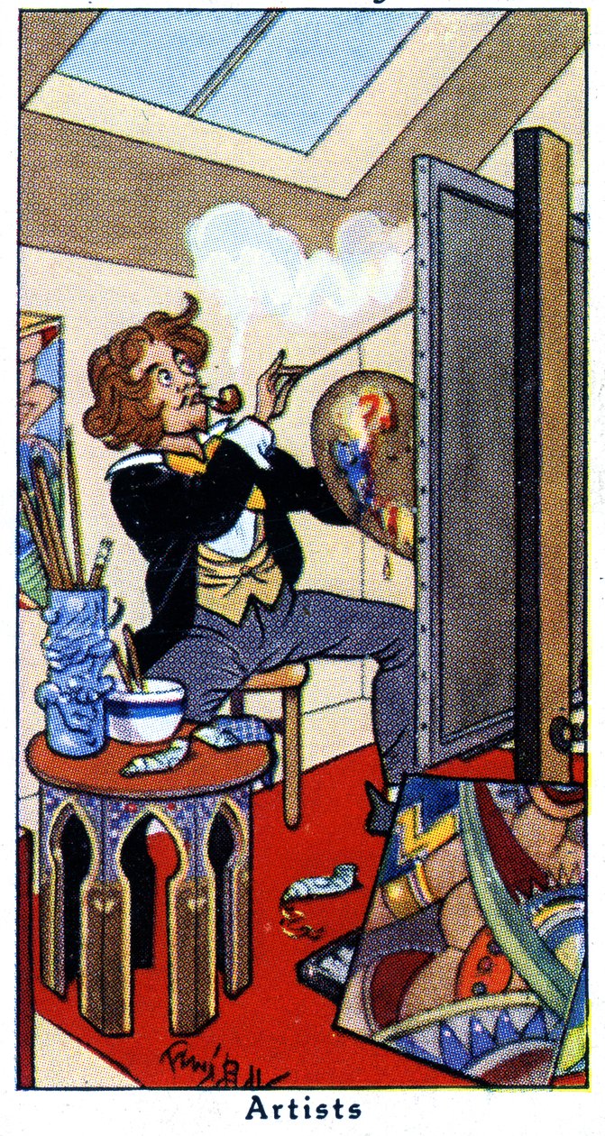 Bir ressamın atölyesinde yaptığı resim, 1936 by René Bull