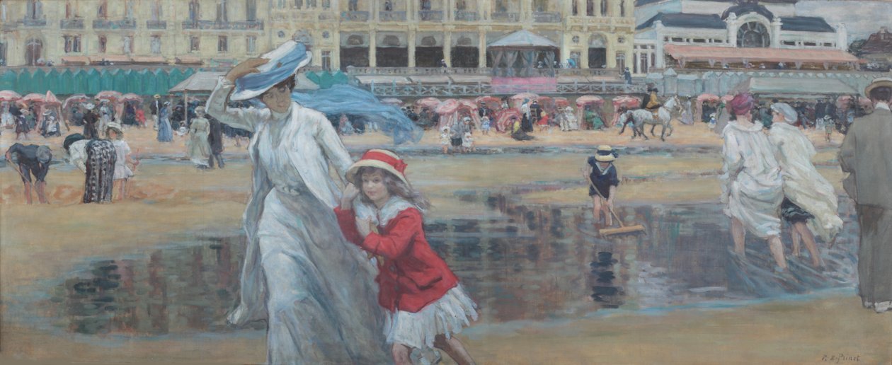 Cabourg Plajı, c. 1910. by René François Xavier Prinet