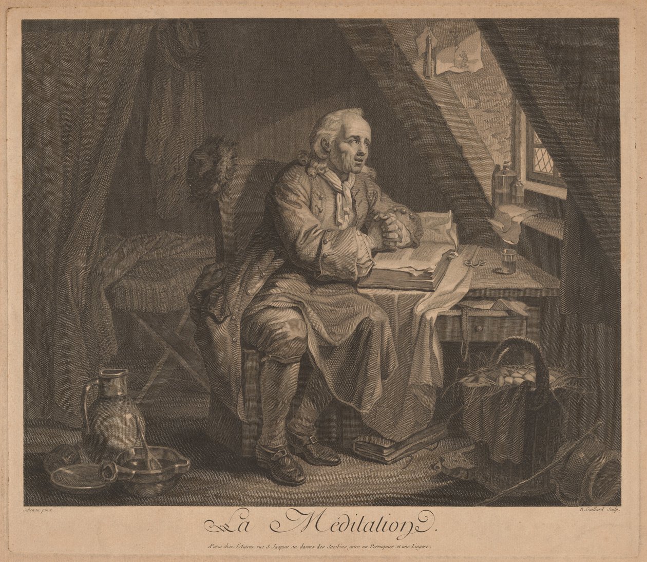 Meditasyon by René Gaillard, after Johann Eleazar Schenau