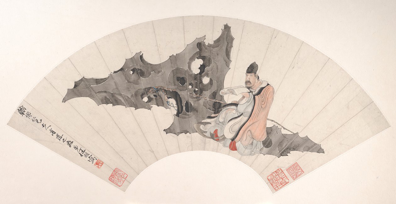 Bir Kayanın Üstündeki Bilgin, ca. 1880. by Ren Yi