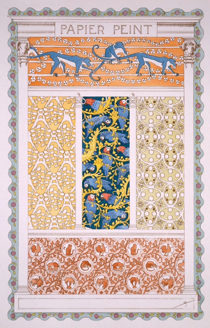 Librairie Centrale des Beauz-Arts, Paris c.1895 tarafından yayınlanan Rene Binet tarafından Esquisses Dekoratiflerinden Duvar Kağıtları ve Frizler için Tasarımlar by Rene Binet