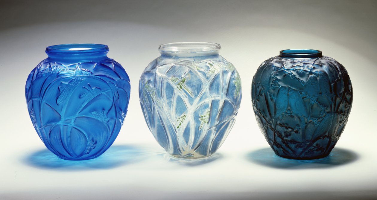 Üç Vazo (cam) by Rene Jules Lalique