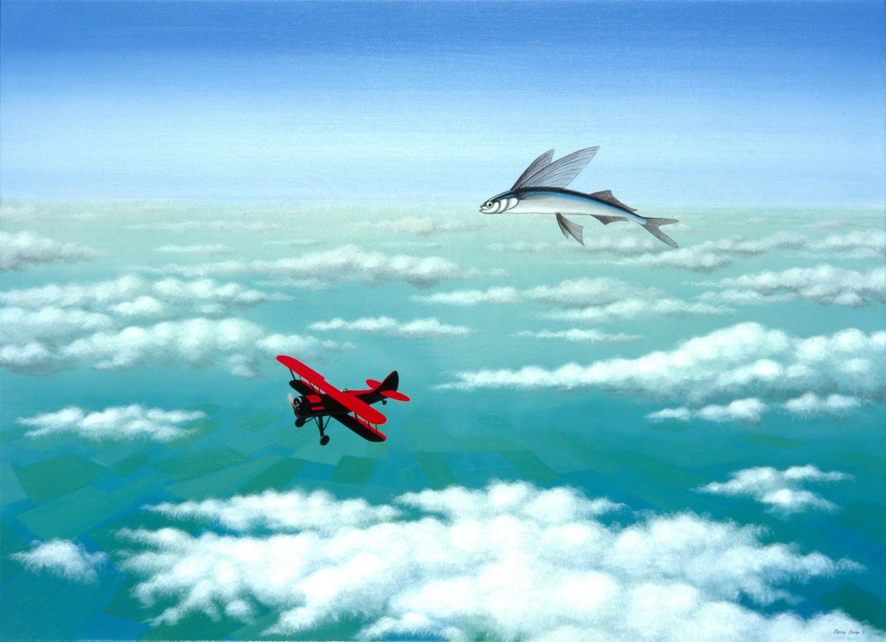 Uçan Balık, 2001, Tuval üzerine yağlıboya by Rene Boin
