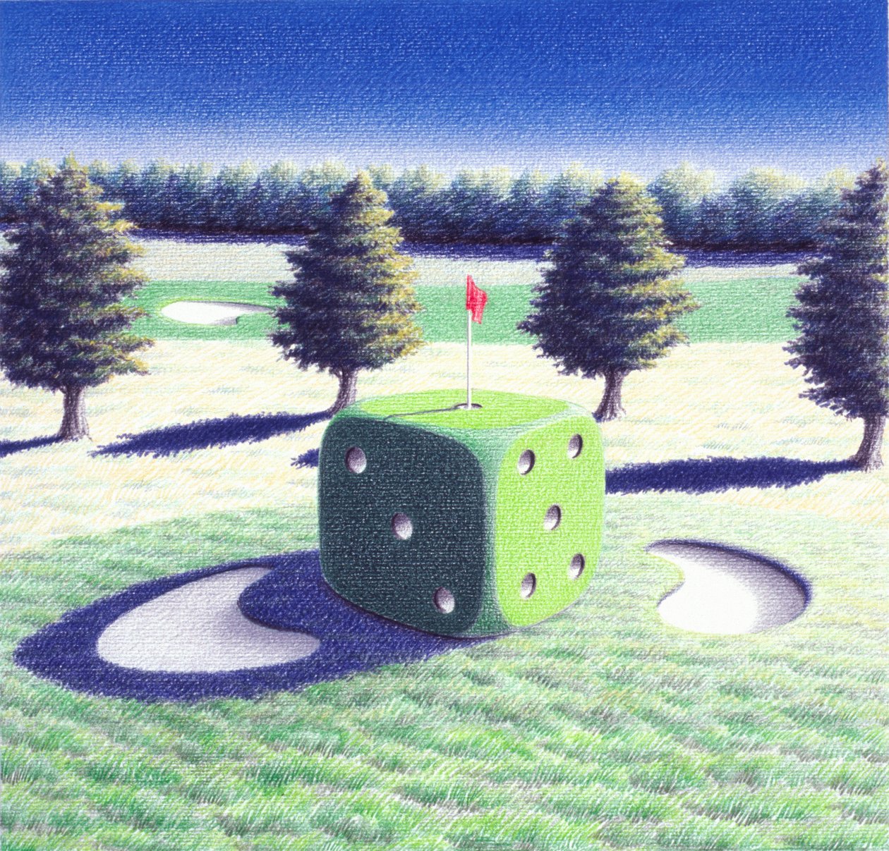 Gamble, 2002, Kağıt üzerine renkli karakalem by Rene Boin