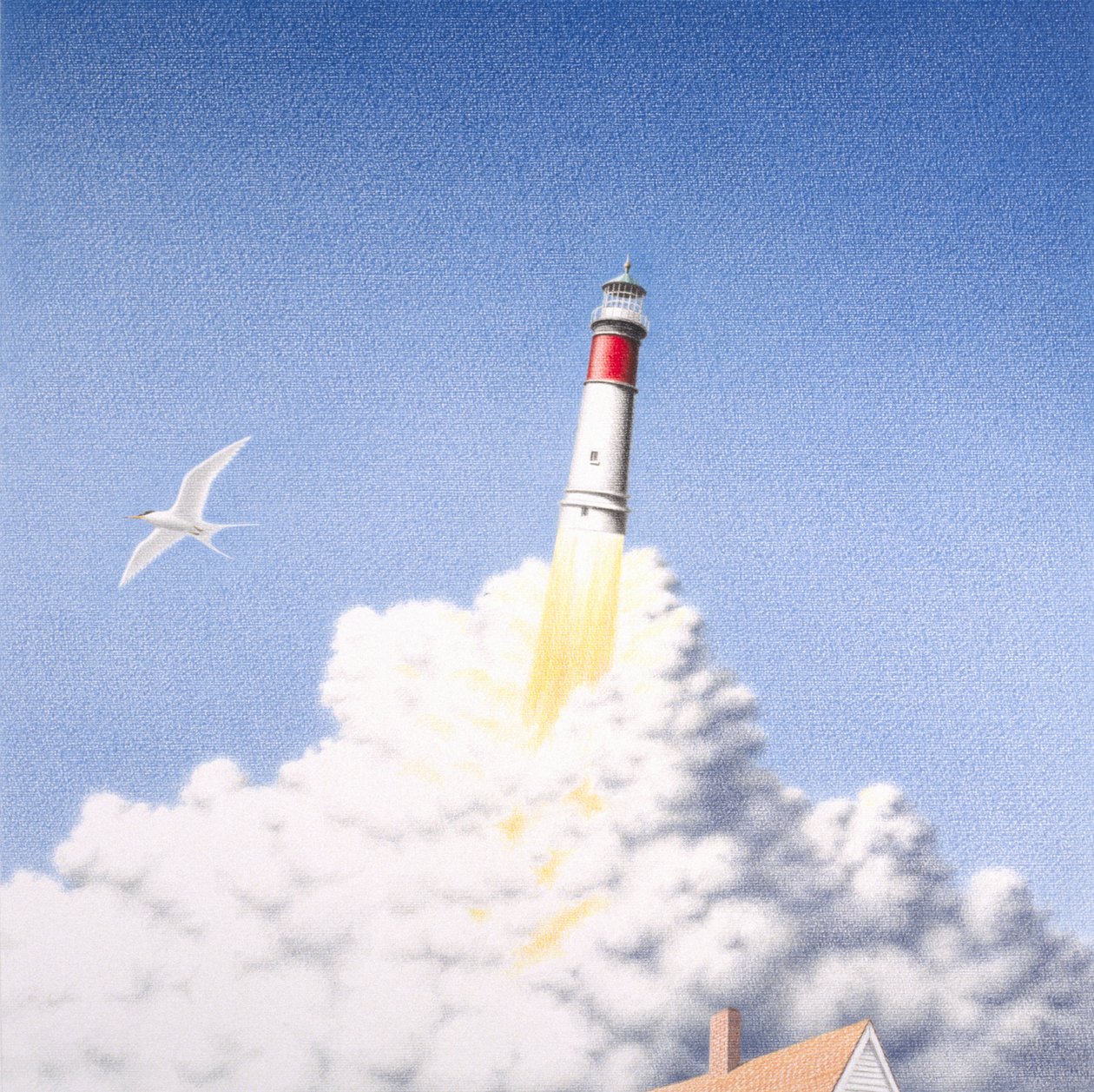 Lansman, 2000, Kağıt üzerine renkli karakalem by Rene Boin