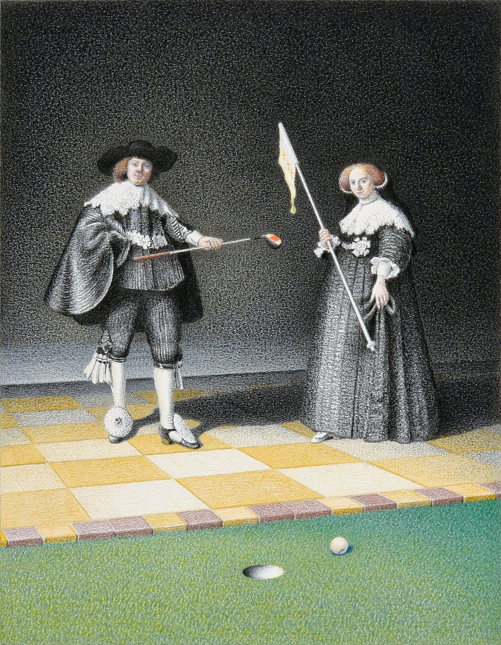 REMBRANDT-Golf, 2016, Kağıt üzerine renkli karakalem by Rene Boin
