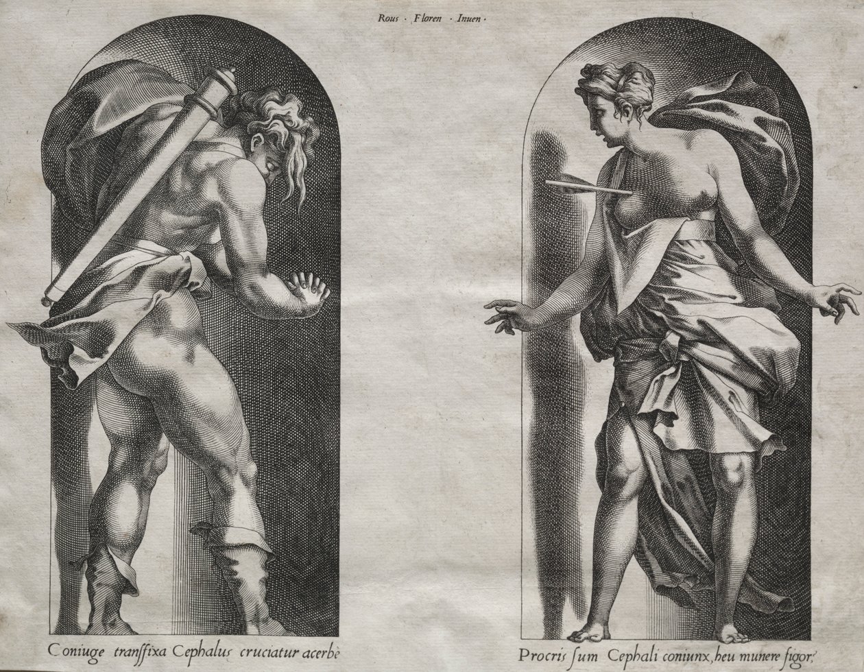 İki Nişte Cephalus ve Procris, 1538-1540. by Rene Boyvin