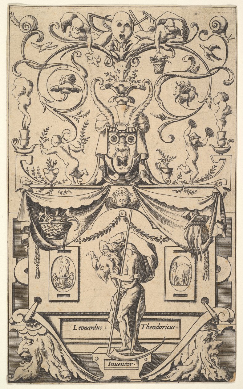 Satürn figürlü panel, levha 1, yakl. 1550-65. by Rene Boyvin