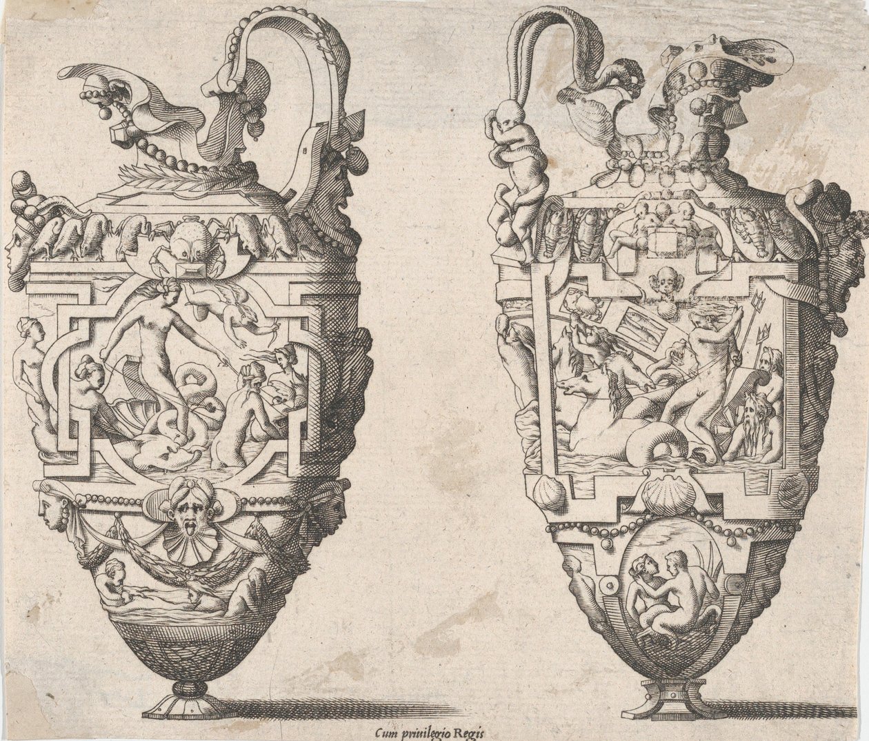 İki Vazo, 16-17. yüzyıl. by Rene Boyvin