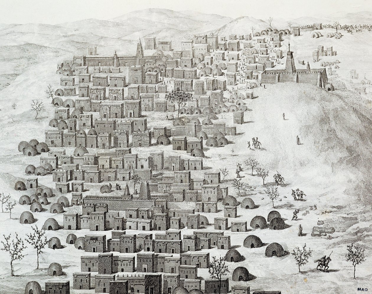Timbuktu, Mali şehrinin görünümü, Orta Afrika üzerinden Timbuctoo