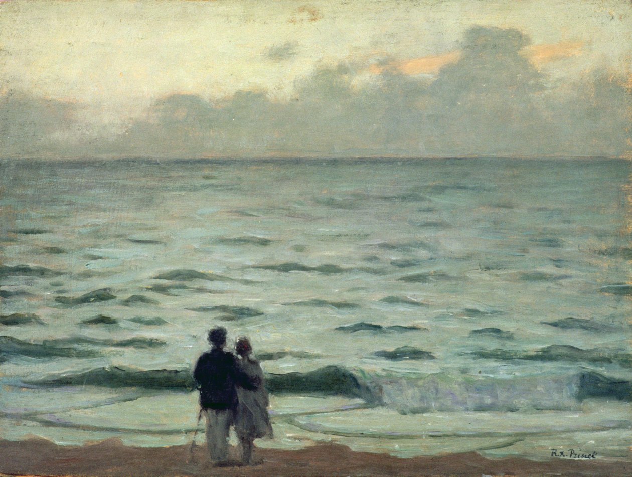 Ani Rüzgar, Cabourg'da Gün Batımı, 1937 dolayları (panel üzerine yağlı boya) by René François Xavier Prinet