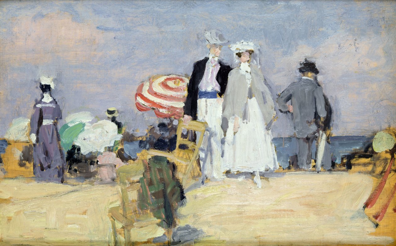 The Beach at High Tide (tuval üzerine yağlıboya) by René François Xavier Prinet