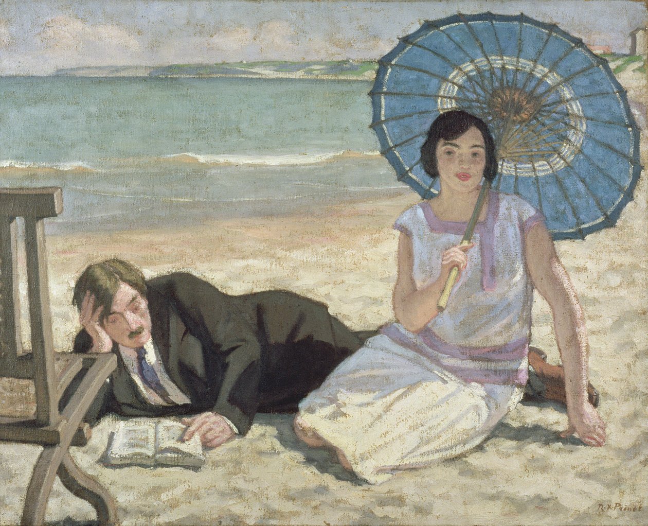Şemsiyeli Kadın, 1925 dolayları (tuval üzerine yağlıboya) by René François Xavier Prinet