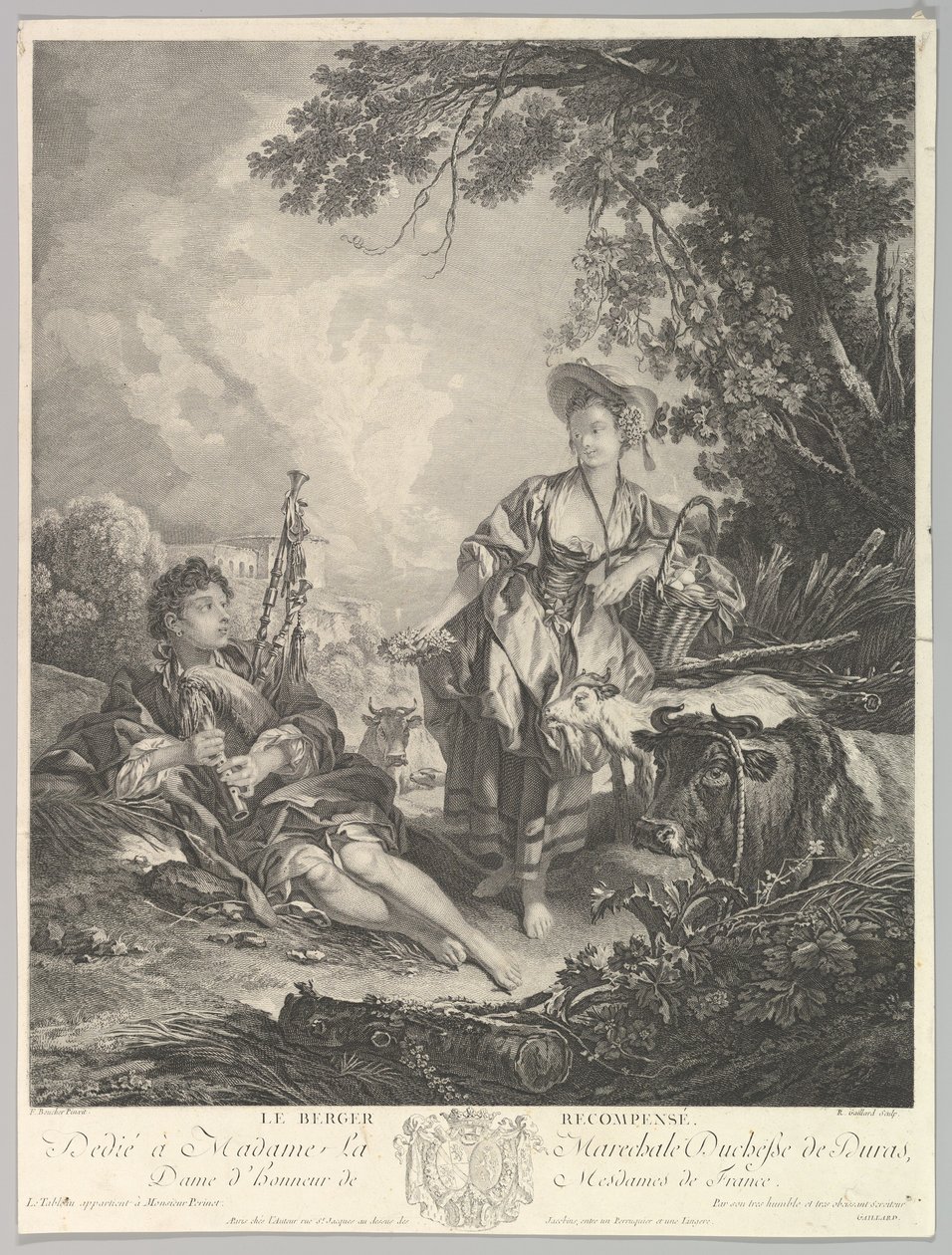 Le Berger Recompensé Ödüllü Çoban, 18. yüzyıl. by Rene Gaillard