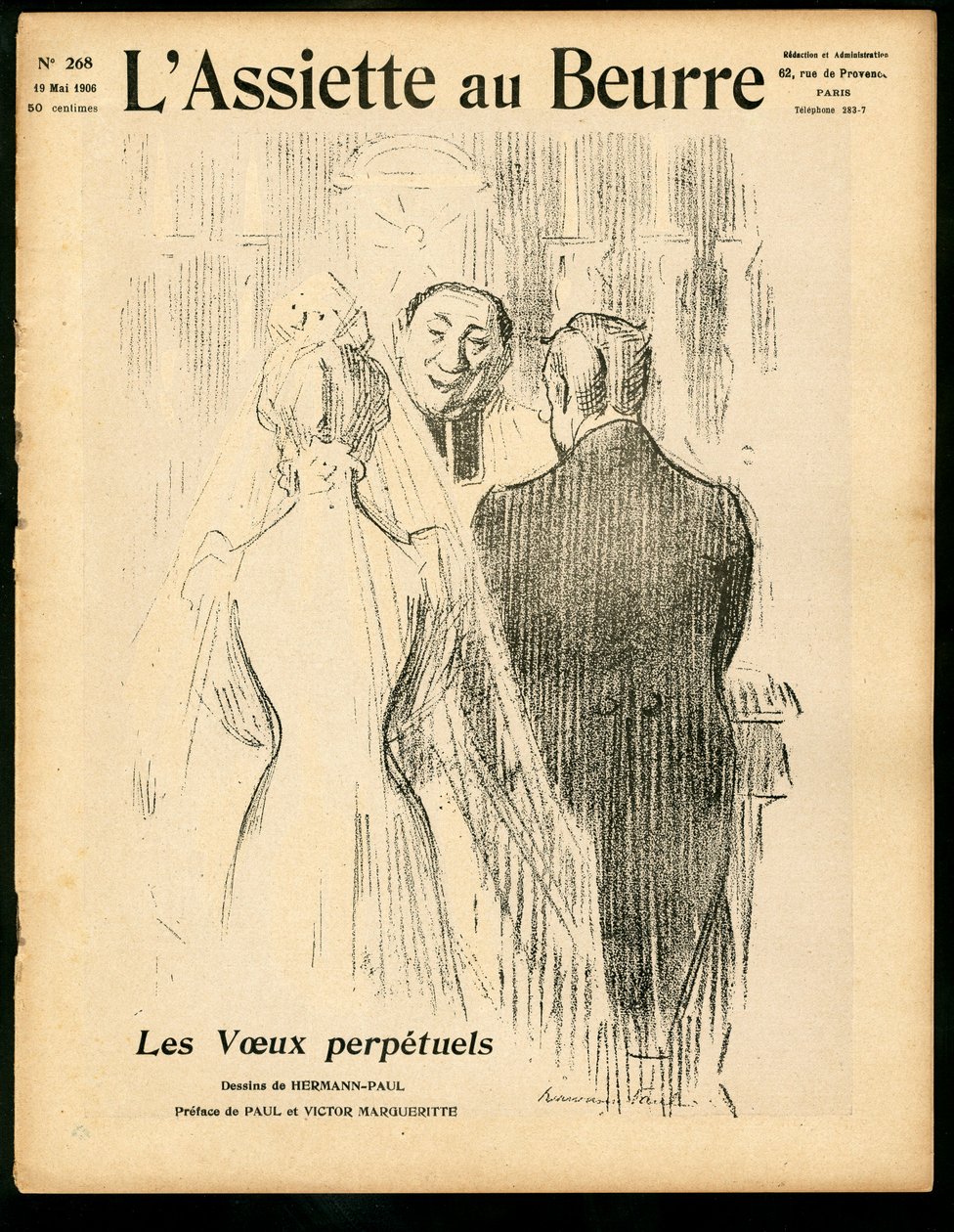 “Tereyağı Tabağı”nın Kapağı, 268 numara, Satirique ve Renkler by Rene George Hermann Paul