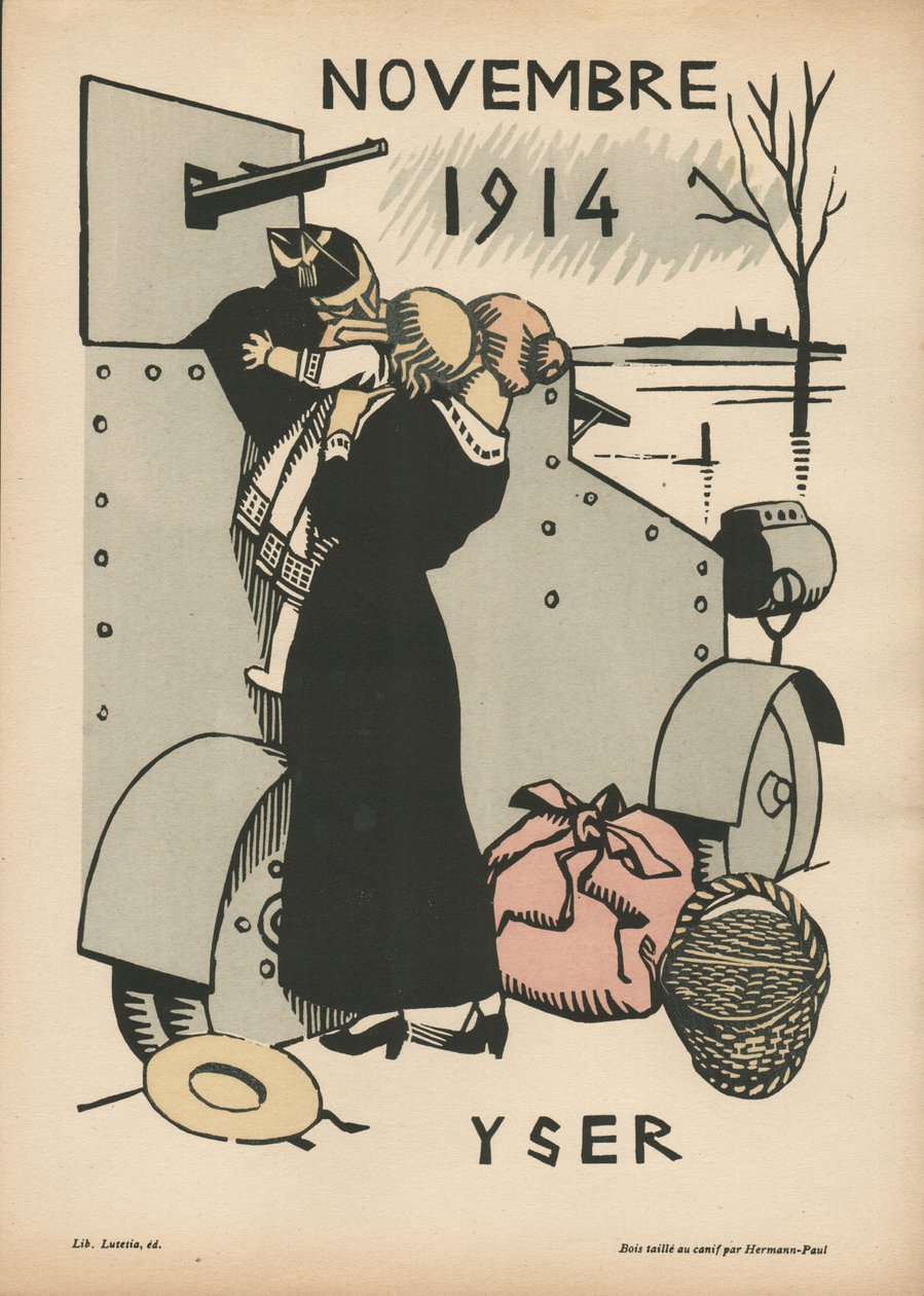 Savaş Takvimi (1. yıl? Ağustos 1914-Temmuz 1915) (renkli gravür) by Rene George Hermann Paul