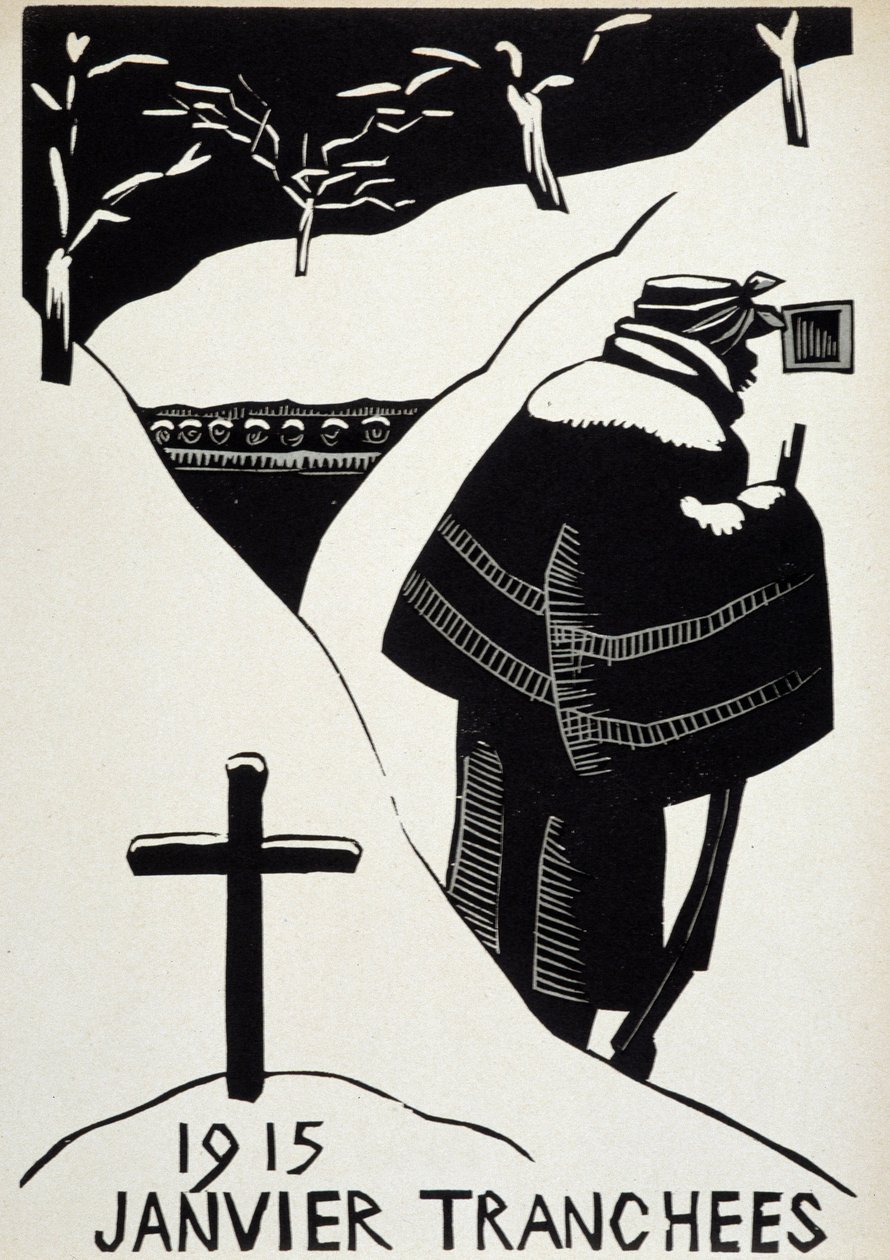 Ocak 1915: les siperler - “” Savaş Takvimi”nde, hasta. Herman-Paul, Librairie Lutetia, Paris tarafından by Rene George Hermann Paul