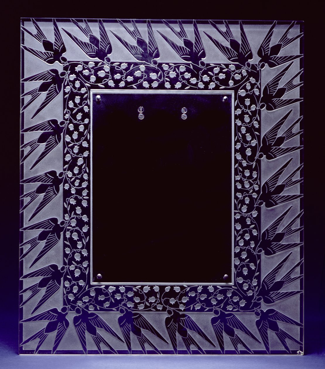 Muguet et Hirondeues Ayna Çerçevesi (cam) by Rene Jules Lalique