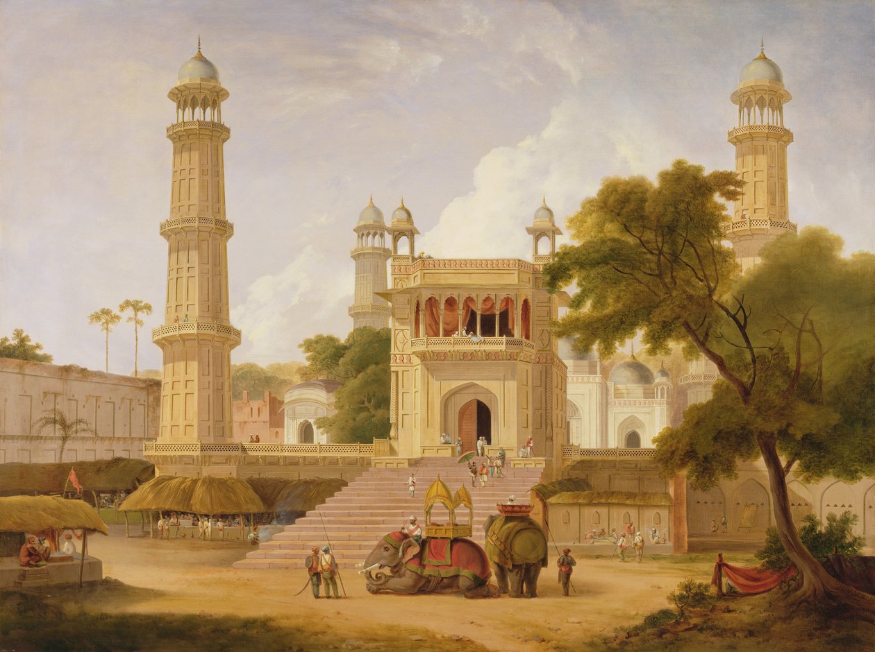 Abo-ul-Nabi Camii olduğu söylenen Hint Tapınağı, Muttra, 1827 by Rev. Edward Thomas Daniell