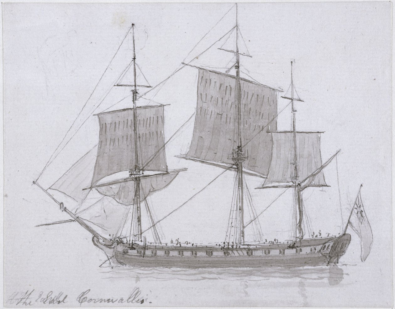 Earl Cornwallis, c.1786-94 (kalem ve mürekkep ve kağıt üzerinde yıkama) by Rev. Edward Thomas Daniell