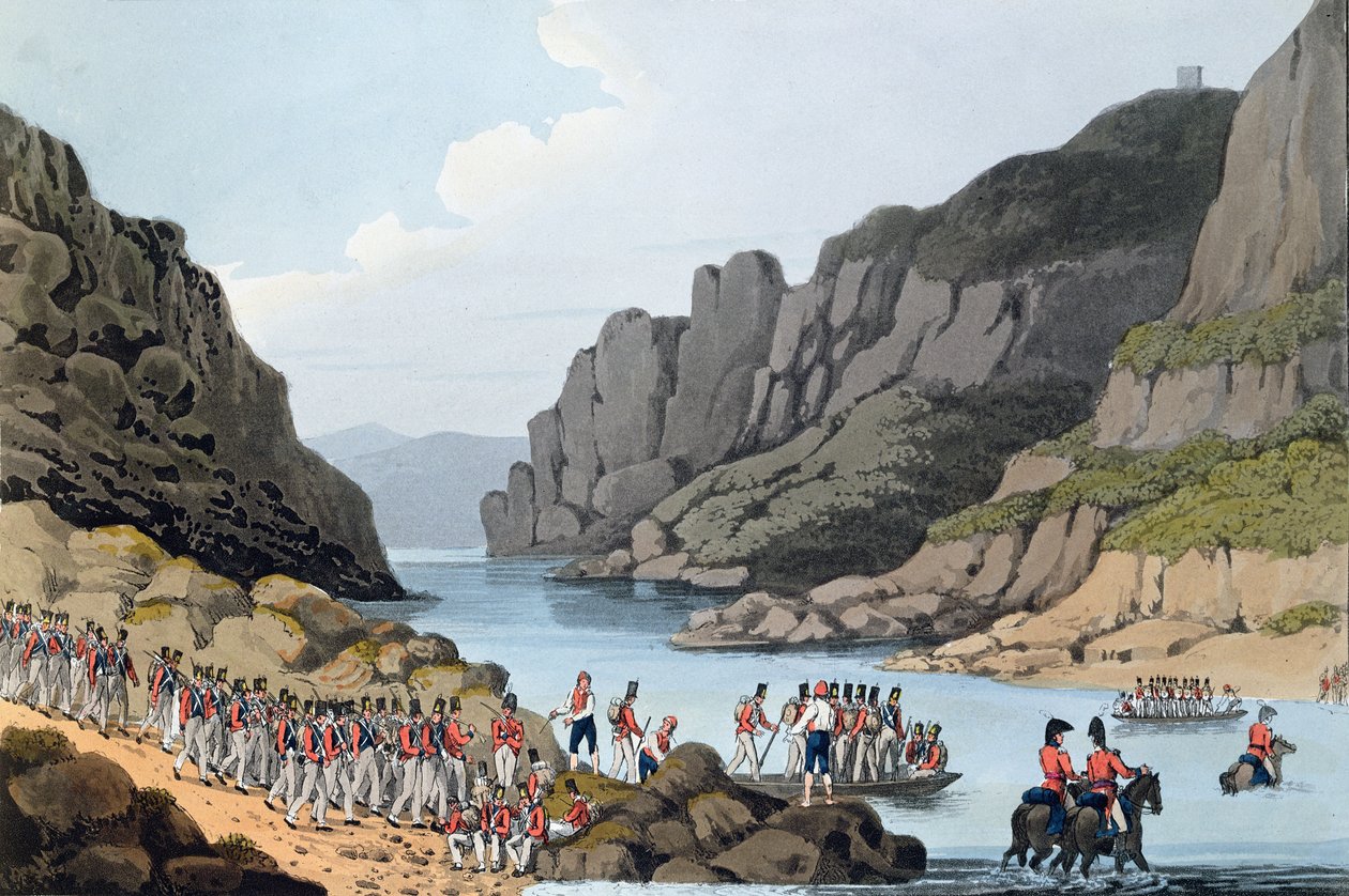 Portekiz, Villa Velha yakınlarındaki Tagus'ta L. Clark tarafından oyulmuş, 1809 by Rev. William Bradford