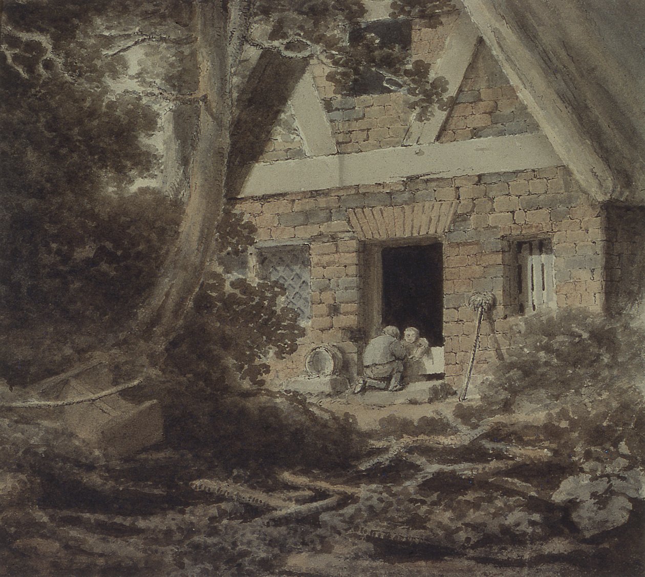 Bir Kulübe Kapısında Sahne by Rev. William Bree