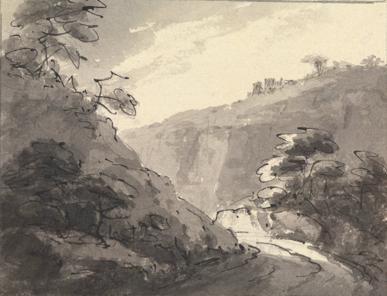 Ön Planda Yol Olan Manzara by Rev. William Gilpin