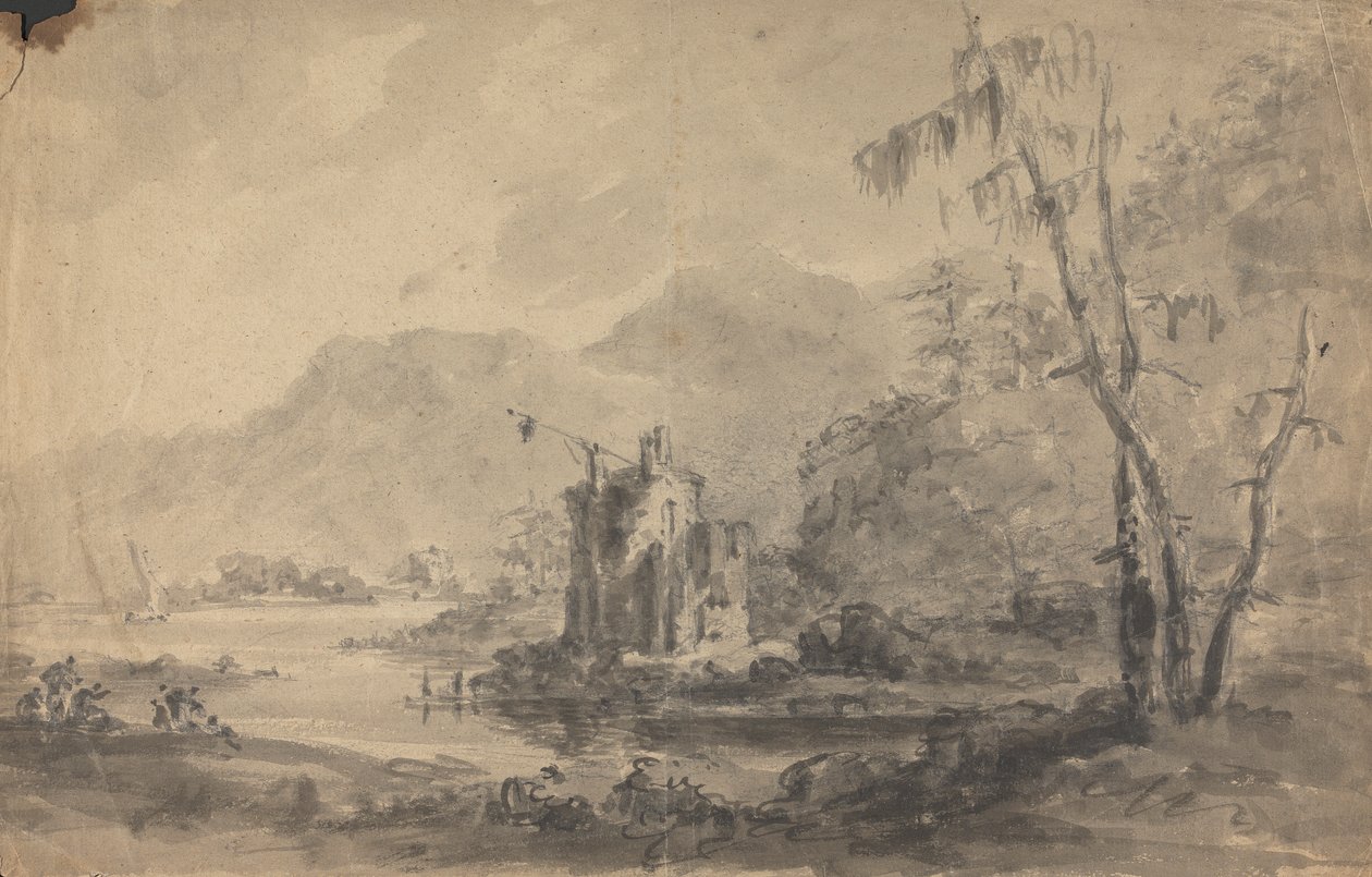 Kaleler ile Nehir Manzarası by Rev. William Gilpin