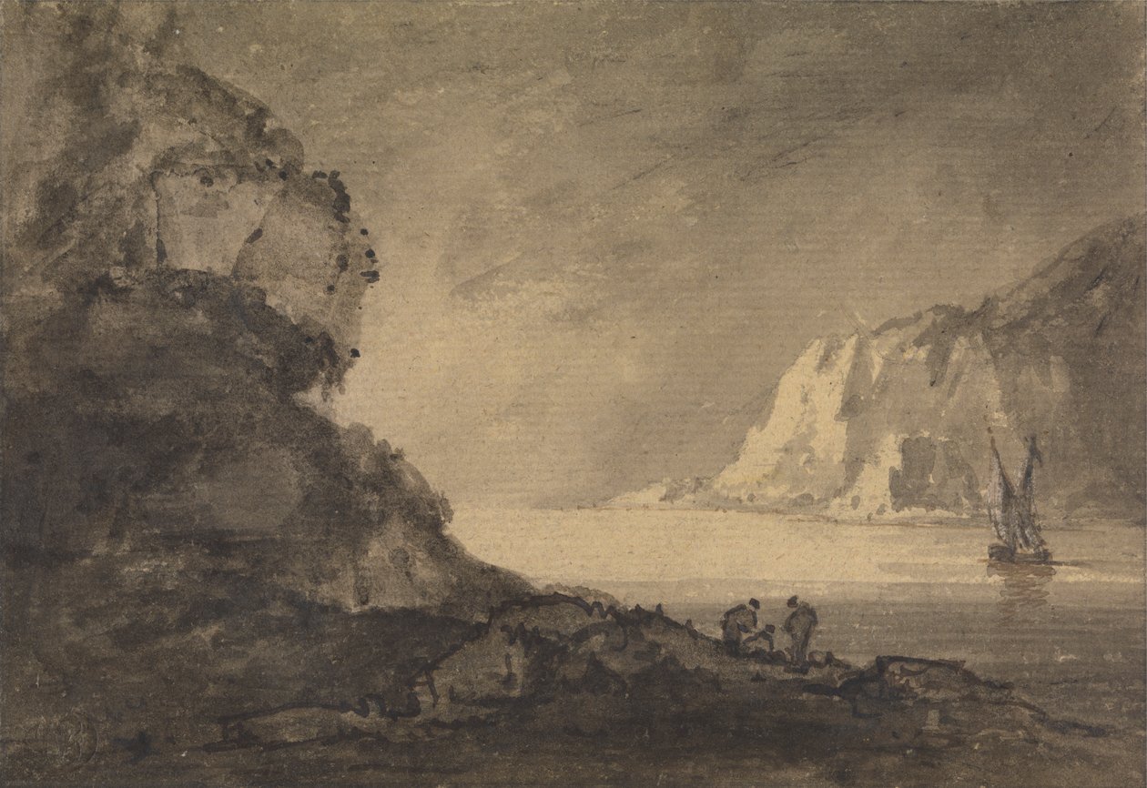 Kıyıda Üç Figürlü Nakliye Sahnesi by Rev. William Gilpin