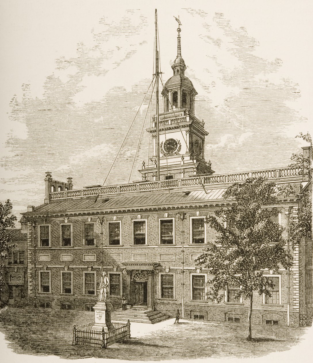 County Court House veya Independence Hall, Philadelphia Pennsylvania, c.1880 by Reverend Samuel Manning
