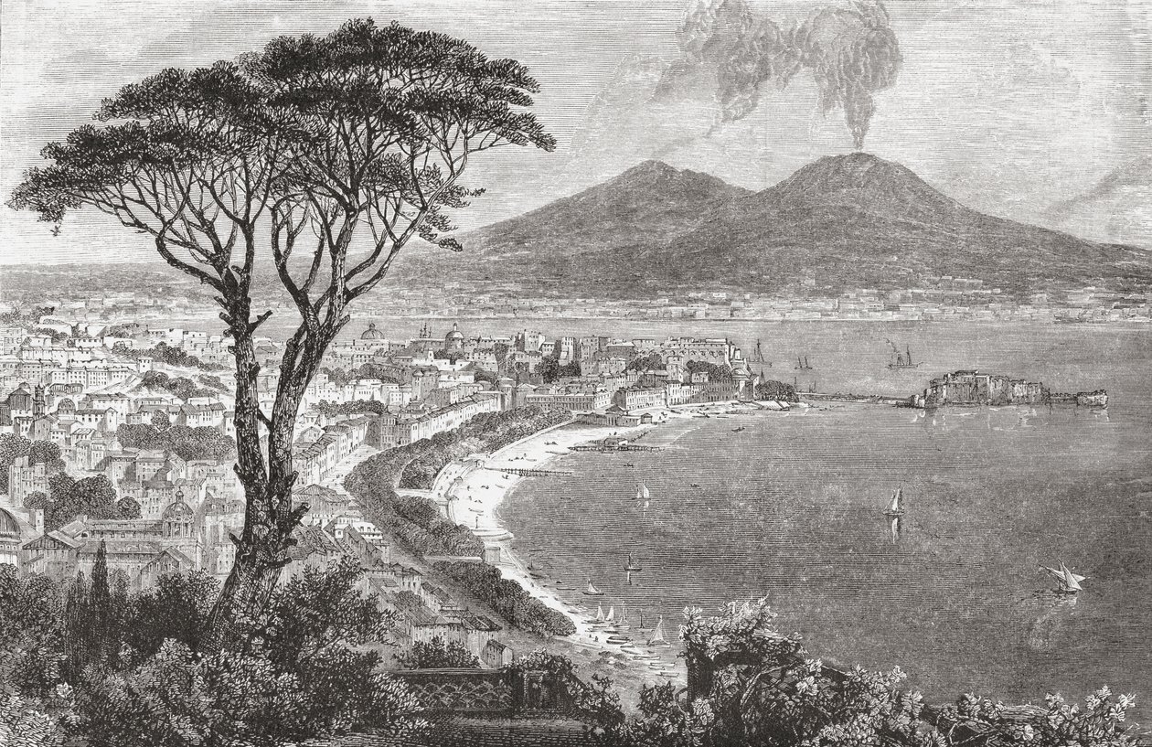 Napoli ve Vezüv Yanardağı, 19. yüzyıl sonlarında İtalya. Rev. Samuel Manning