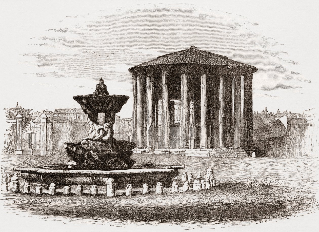 Vesta Tapınağı, Roma Forumu, Roma, İtalya, 19. yüzyıl sonları. Rev. Samuel Manning
