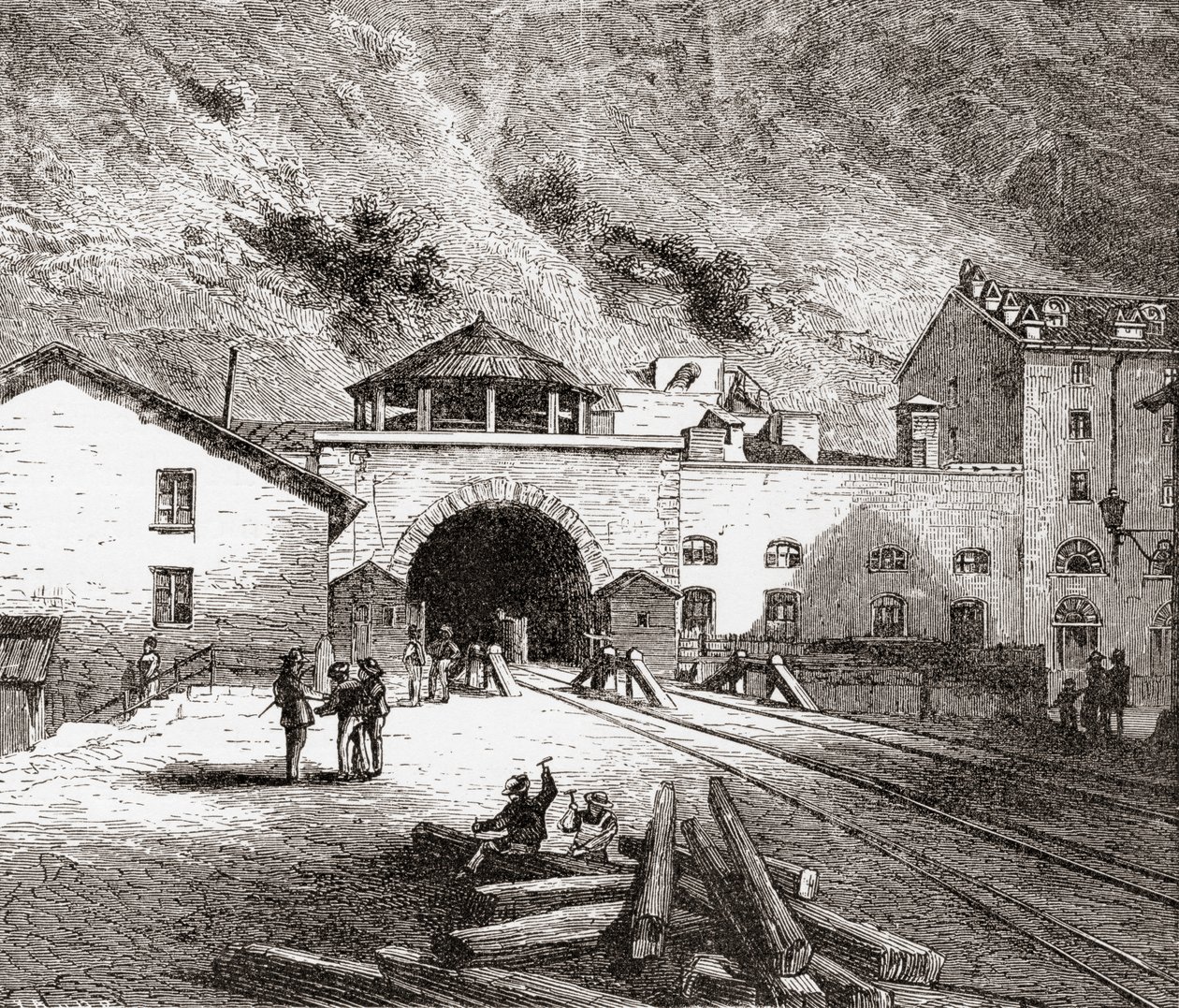 Mont Cenis Tüneli olarak da adlandırılan Fréjus Demiryolu Tüneli, Avrupa Alpleri, 19. yüzyılın sonlarında İtalya tarafından. Rev. Samuel Manning